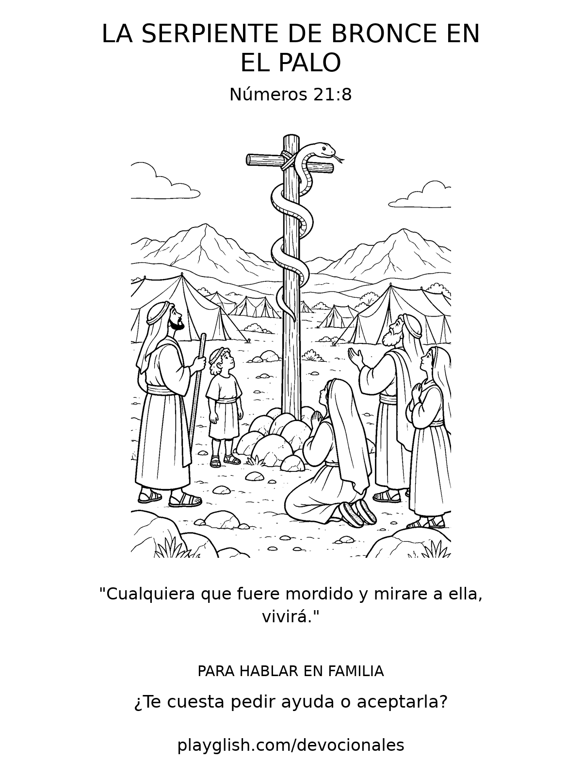 La serpiente de bronce en el palo